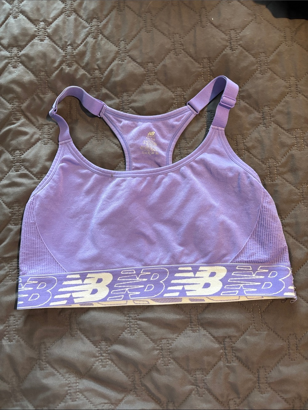 New Balance Lavender Racerback Sport Bra with Branded Elastic Band